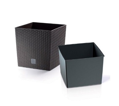 Кашпо для цветов Prosperplast Rato Low 64+37л, венге