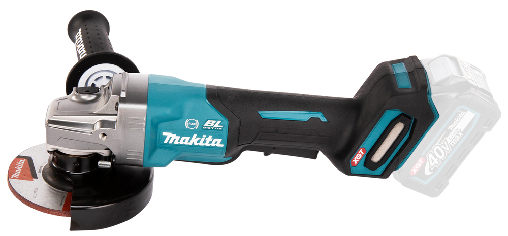 Угловая шлифмашина аккумуляторная с широкой клавишей включения Makita GA013GZ XGT BL 40В, 125 мм, 8500 об/мин, без акб и ЗУ