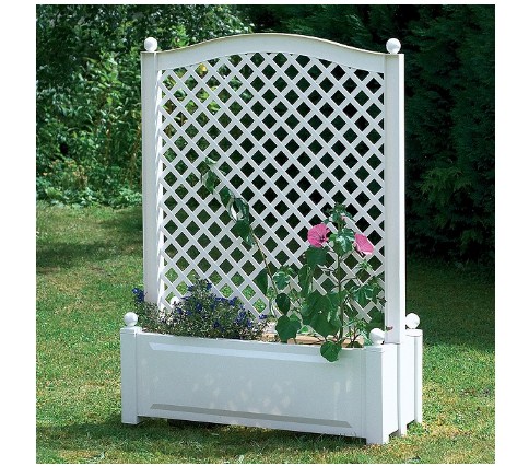 Большой ящик KHW для растений с центральной шпалерой 100см, белый