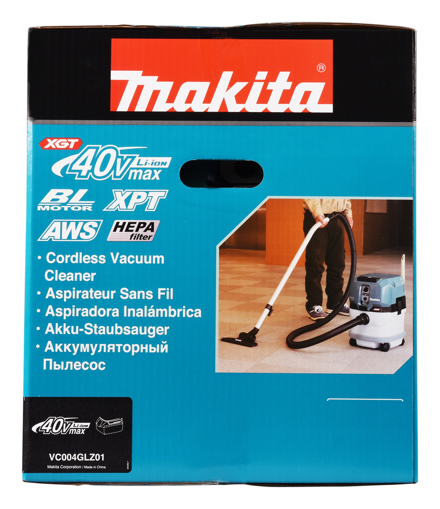 Пылесос аккумуляторный Makita VC004GLZ01 XGT 2х40В, 15л, без акб и ЗУ