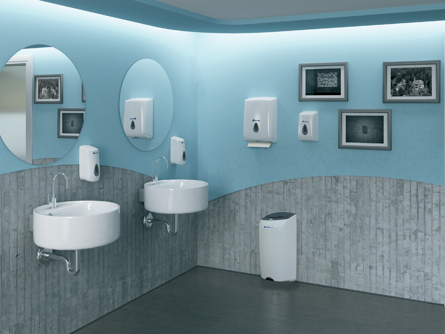 Диспенсер для туалетной бумаги в листах MERIDA-TOP (серая капля) BTS401