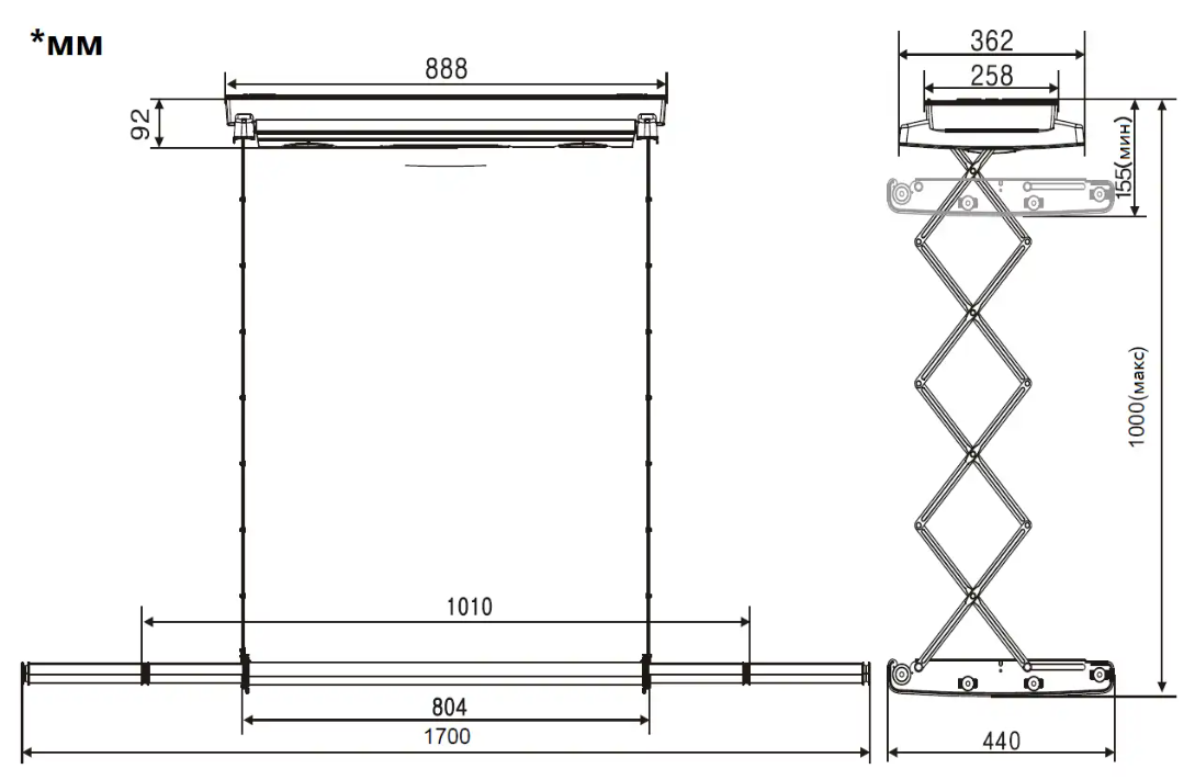 Электрическая потолочная сушилка  со встроенным светильником и вентилятором Gochu PSN-AH20A.