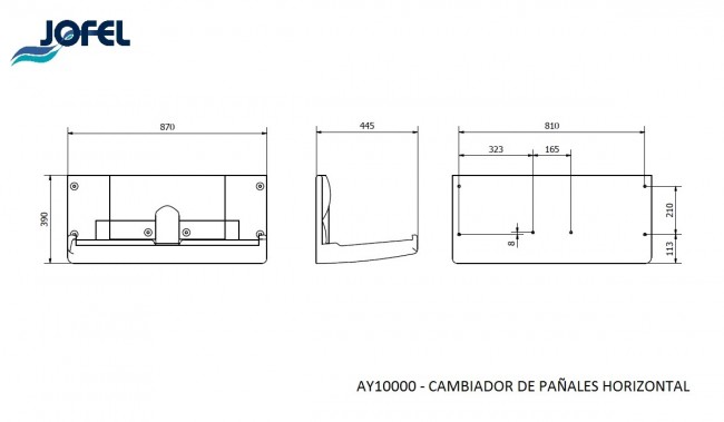 Стол пеленальный Baby Compliment Jofel AY10000 настенный, горизонтальный