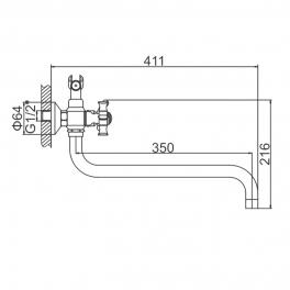 СМЕСИТЕЛЬ ДЛЯ ВАННЫ LEDEME L2611-2