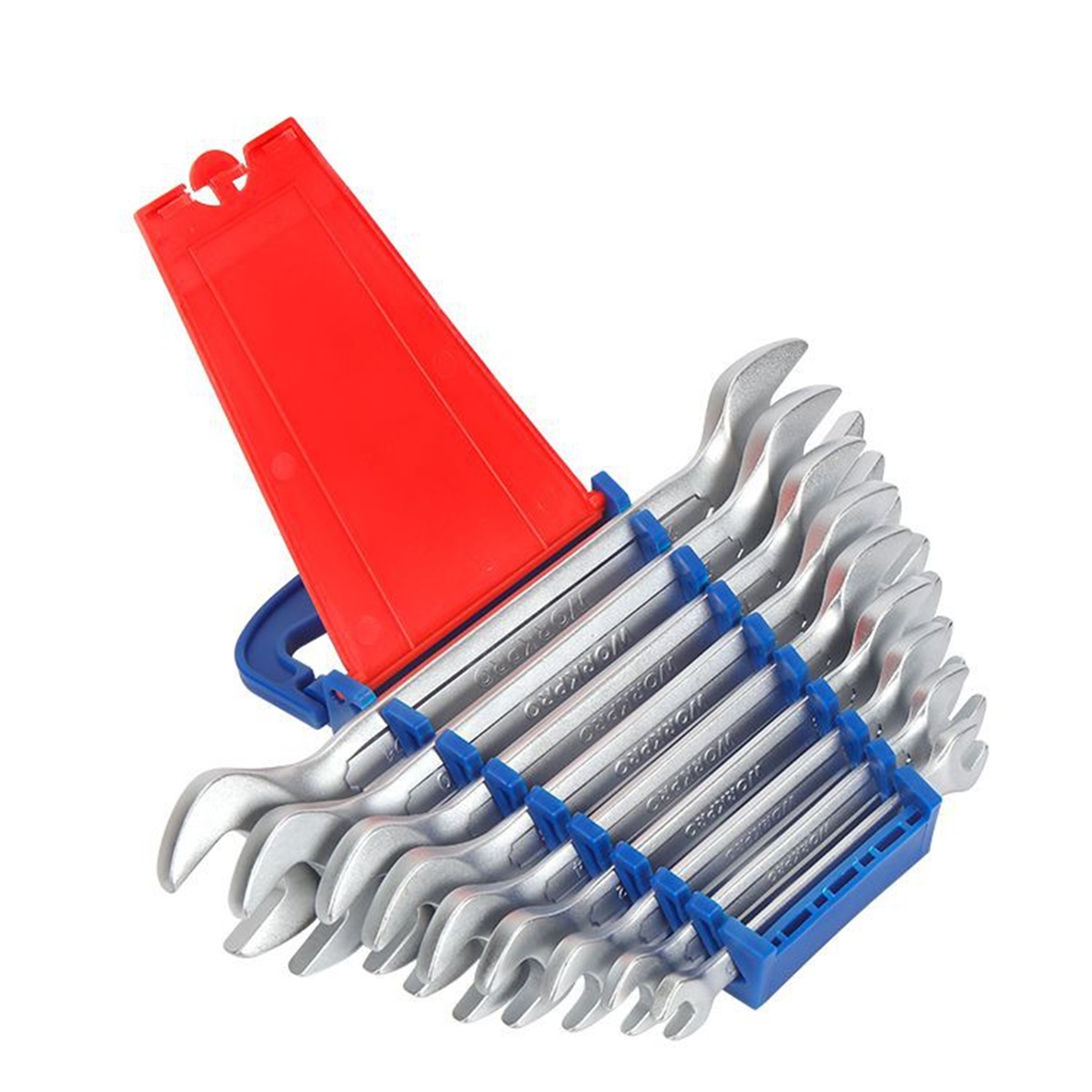 Набор  ключей  рожковых 9 шт (6-23 мм) на пластиковом держателем WORKPRO