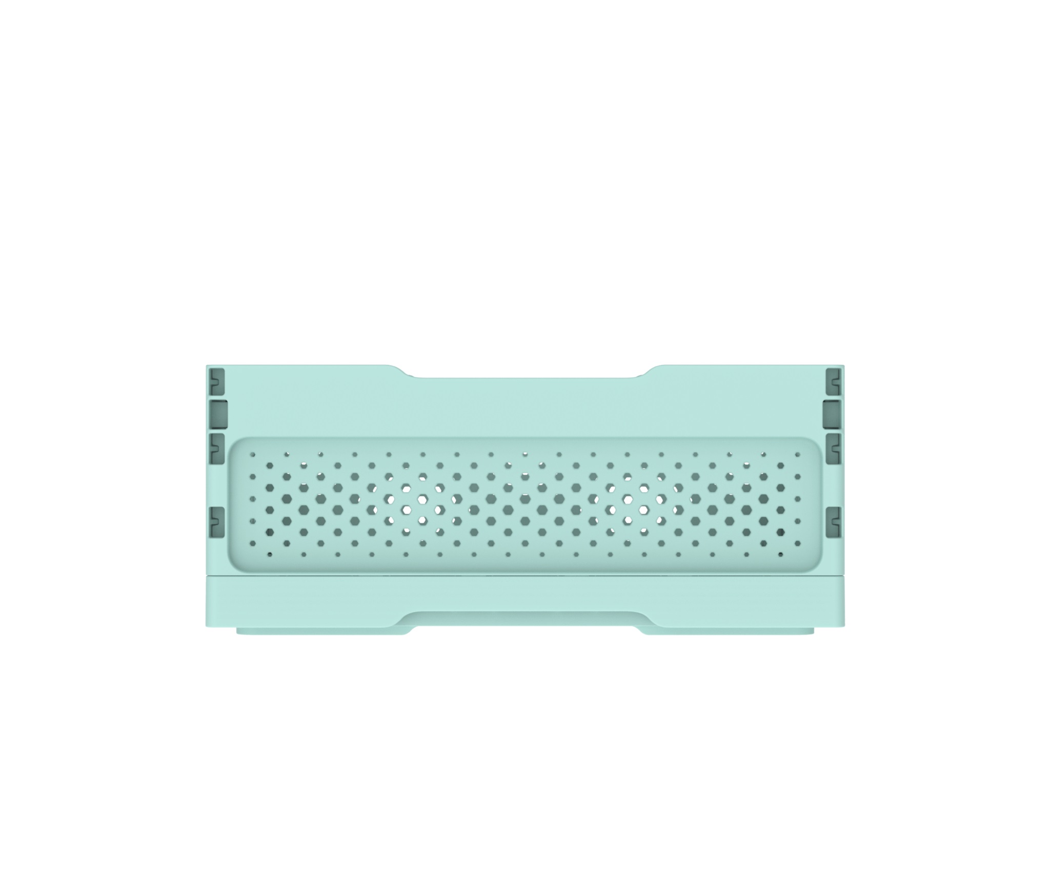 Ящик складной с перфорированными стенками и кнопками-фиксаторами (мята) АП 486, комплект 14 штук