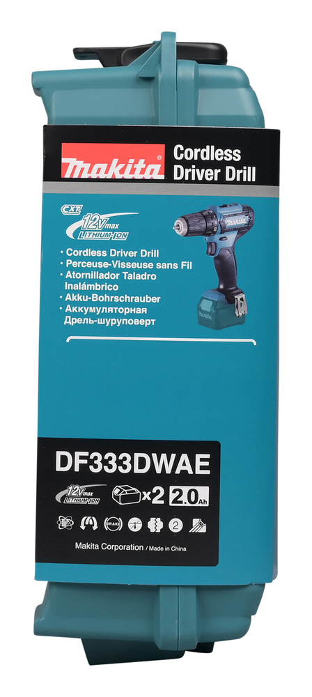 Дрель-шуруповерт аккумуляторная Makita DF333DWAE CXT 12В, 2х2.0 Ач Li-ion, 30 Нм, 1700 об/мин