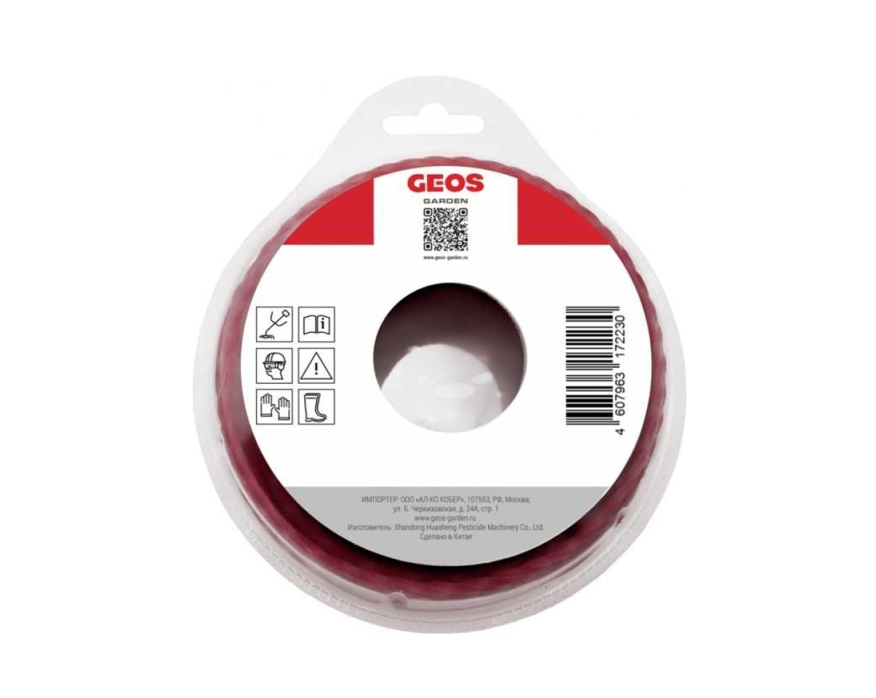 Леска триммерная GEOS витая "Twist Whisper", 2.0 мм, 15 м, в блистере