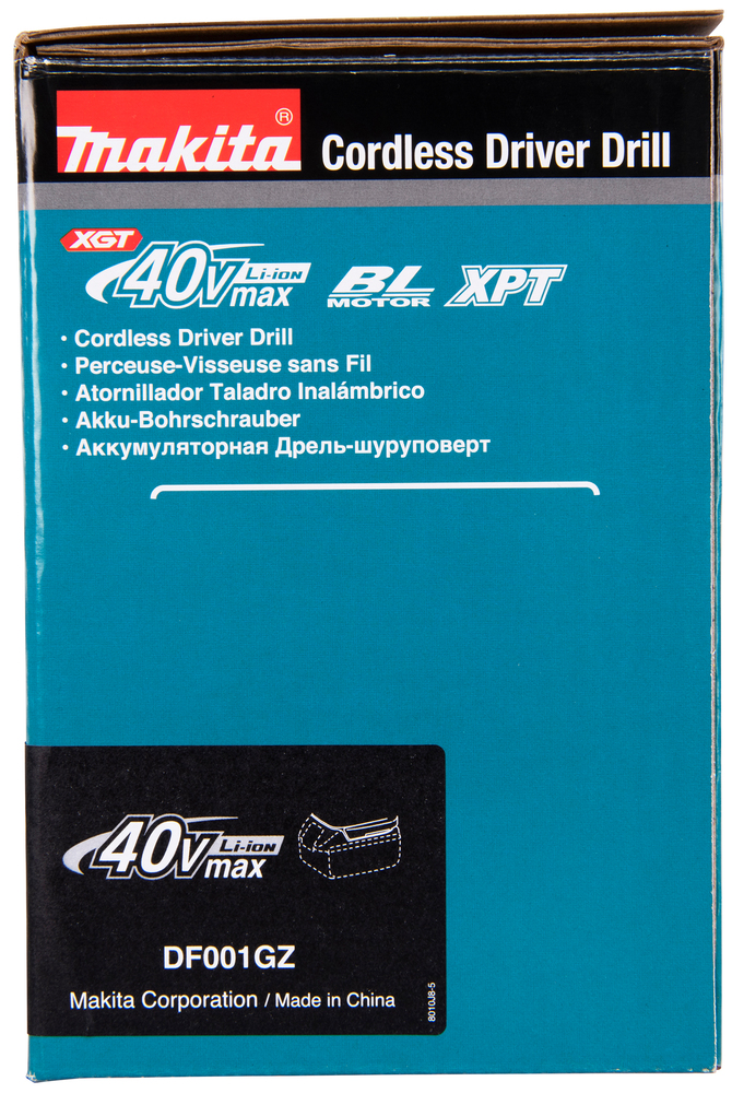 Дрель-шуруповерт аккумуляторная Makita DF001GZ XGT 40В, 140 Нм, 2600 об/мин, без акб и ЗУ