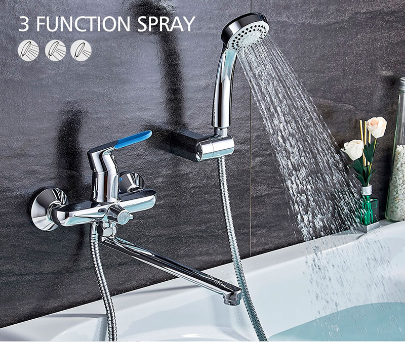 СМЕСИТЕЛЬ ДЛЯ ВАННЫ LEDEME L2253, ДЛИННЫЙ ИЗЛИВ