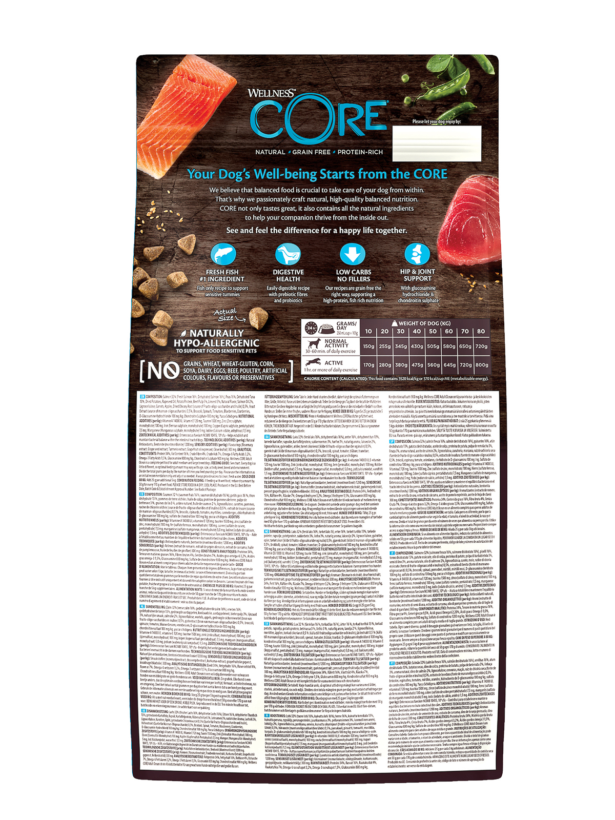 59907 Корм из лосося с тунцом для взрослых собак средних и крупных пород 1,8 кг