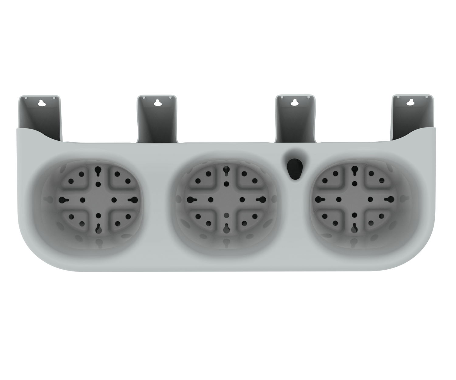 Фитомодуль с системой прикорневого полива 2л х3 (настенное кашпо) (59х25х27 см) (серый), комплект 9 шт