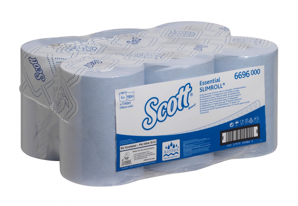 Бумажные полотенца в рулонах Kimberly-Clark Scott Essential Slimroll 6696, однослойные