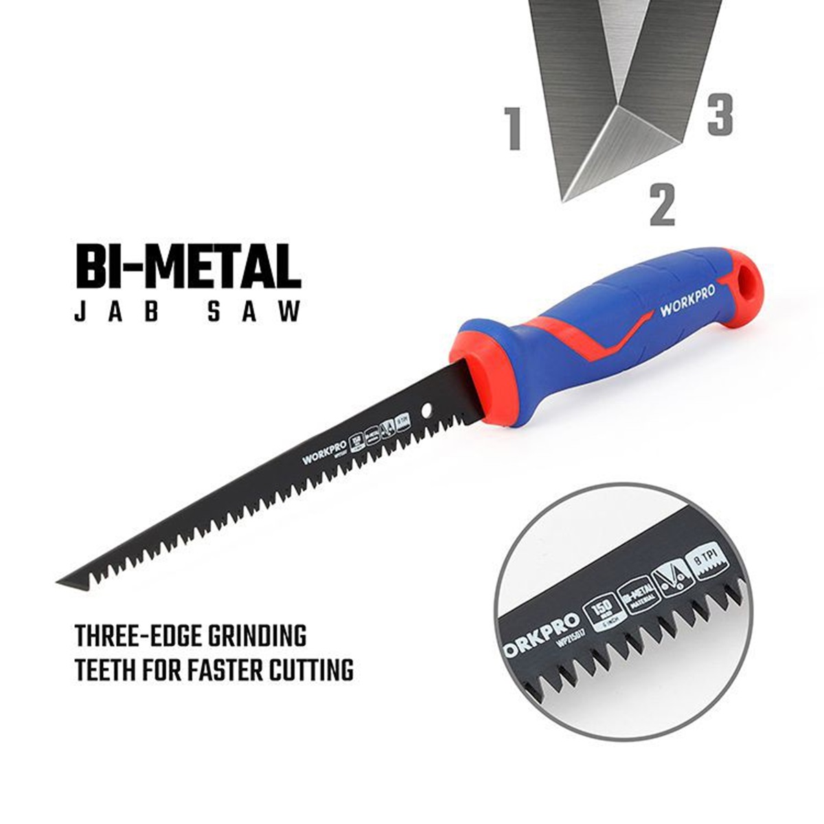 Ножовка по  дереву 150 мм узкая с тефлоновым покрытием WORKPRO