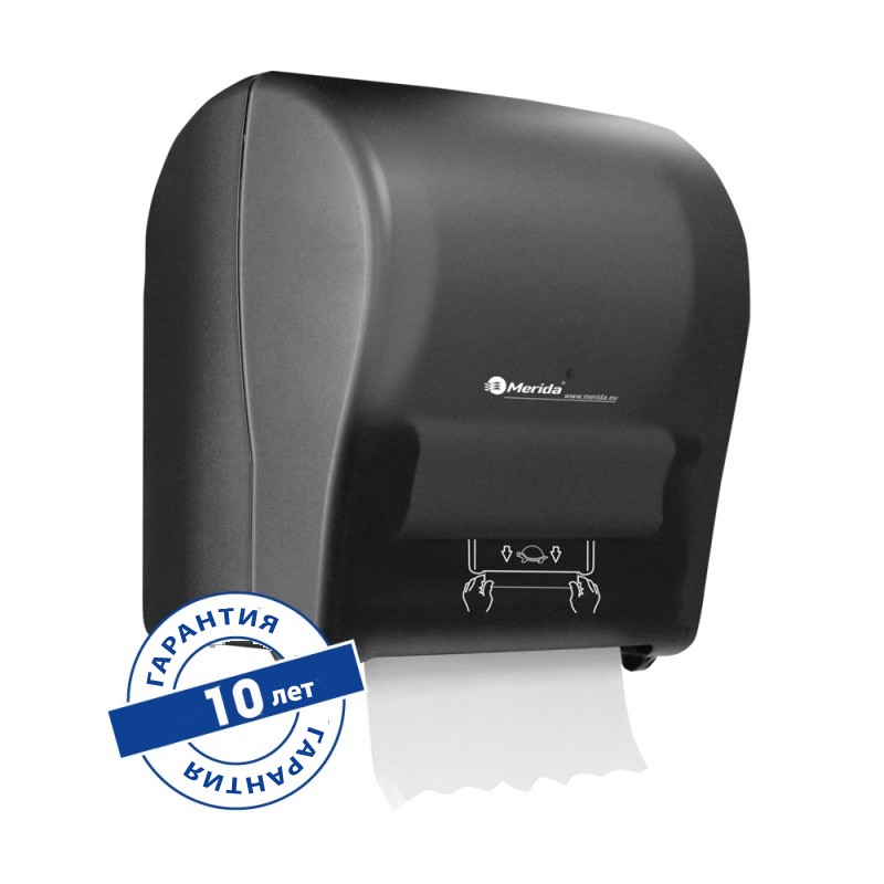 Автоматический диспенсер бумажных полотенец в рулонах "MERIDA SOLID CUT" MAXI (черный) CJC302