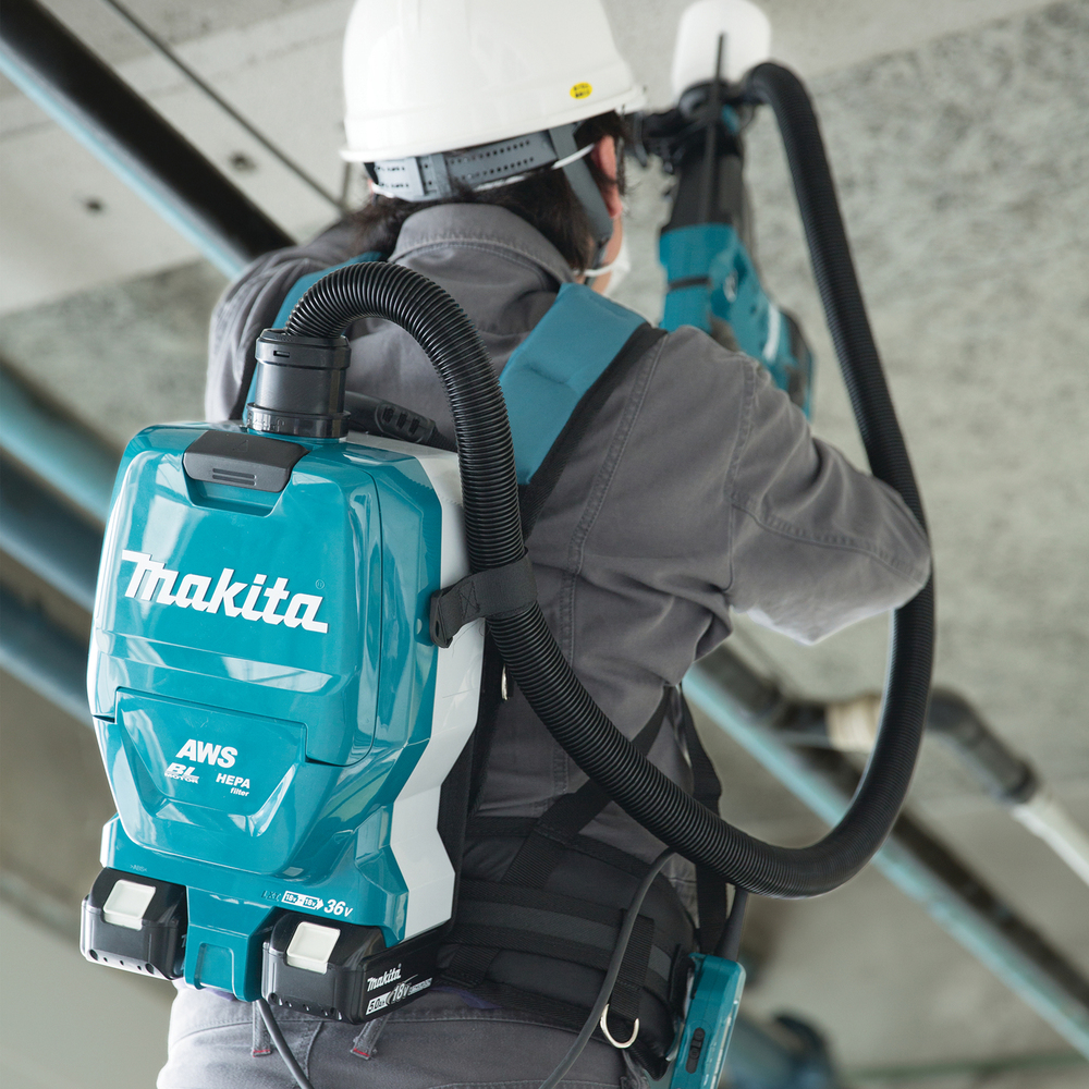 Пылесос ранцевый аккумуляторный Makita DVC265ZXU LXT 18В X2,  11 кПа, 2 л, без акб и ЗУ