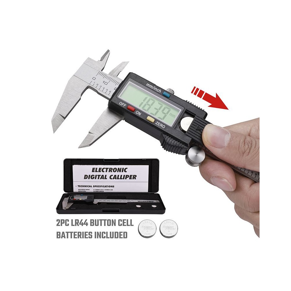 Штангенциркуль 150 мм цифровой, нержавейка WORKPRO