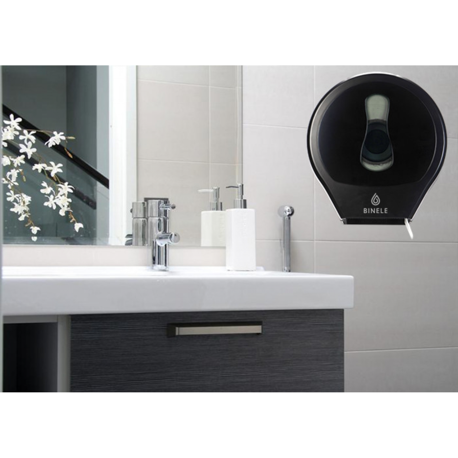 Диспенсер Binele rType для туалетной бумаги в рулонах (черный)