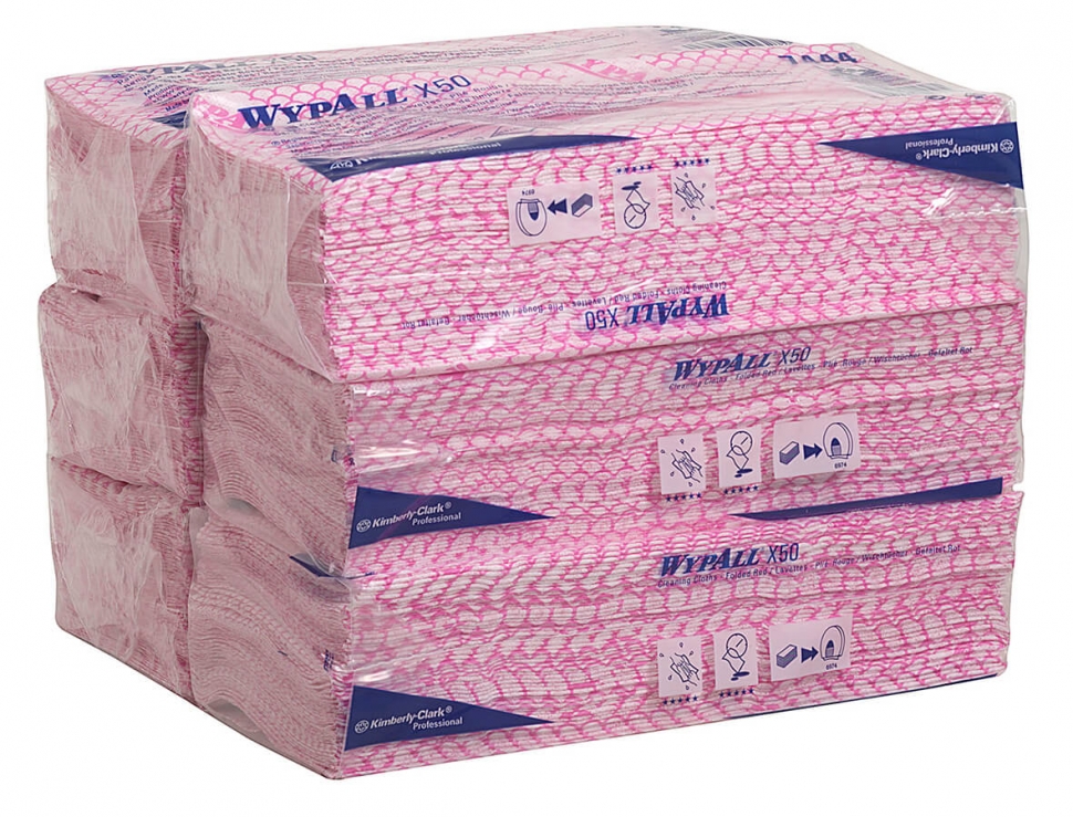 Протирочный материал Kimberly-Clark Wypall® X50 7444, красный