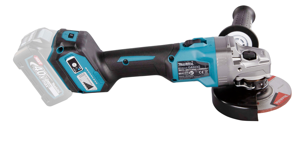 Угловая шлифмашина аккумуляторная Makita GA023GZ XGT BL 40В, 125 мм, 3000-8500 об/мин, без акб и ЗУ