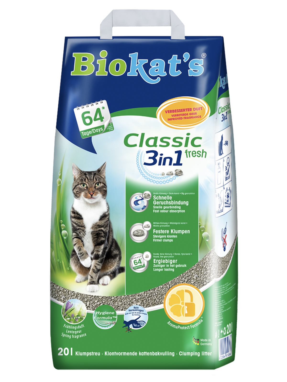 BIOKAT'S CLASSIC FRESH наполнитель комкующийся c ароматизатором 20 л (20 кг)