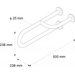 Поручень для раковины правый MERIDA TPP03 500 мм (эмалированная сталь)