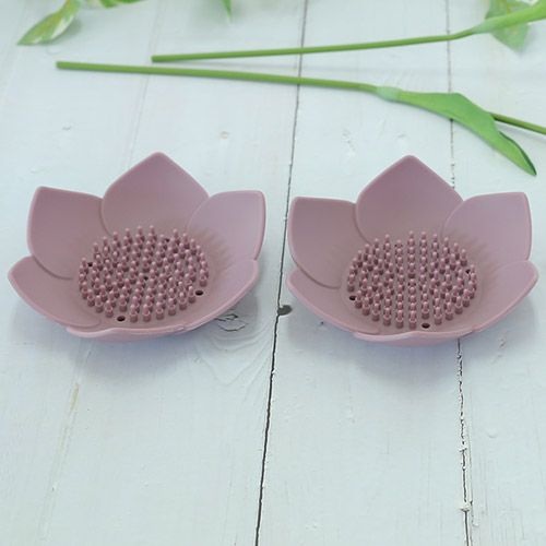 Силиконовая мыльница лотос KF Pastel