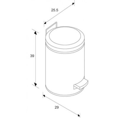 Корзина с педалью MERIDA CLASSIC KIP412 металлическая полированная (30 л.)