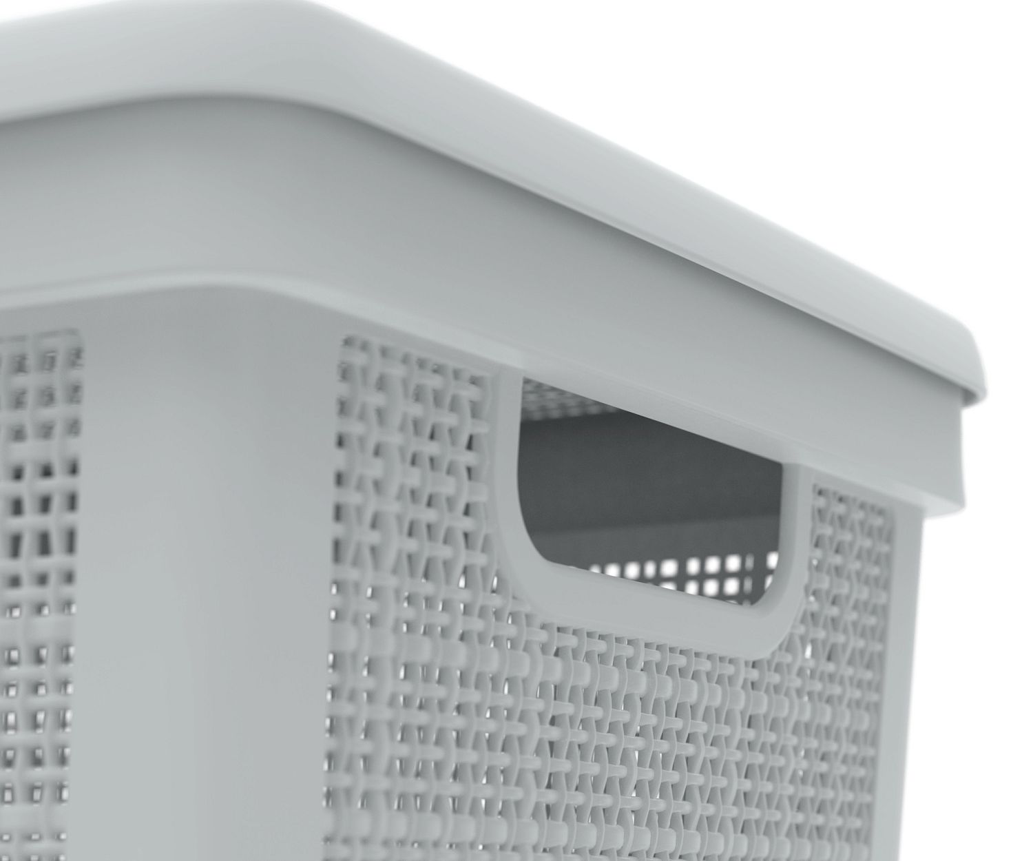 Плетёная корзина для хранения с крышкой «Лён» 22 л (400х284х264 мм) серый