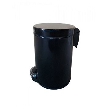 Корзина для мусора с педалью ВINELE Lux WP05LB, 5 литров эмалированная сталь, черная