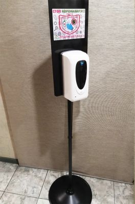 Мобильная стойка с каплеуловителем для дезинфекции рук (черная)