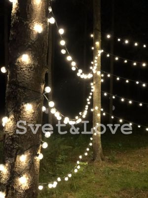 Уличная ретро гирлянда, витой черный провод, 30 лампочек, 1Вт