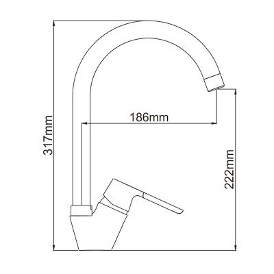 СМЕСИТЕЛЬ ДЛЯ КУХНИ LEDEME L5953-2, ВЫСОКИЙ ИЗЛИВ