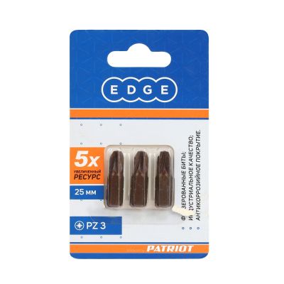 Бита EDGE by PATRIOT PZ3, сталь S2, длина 25 мм, 3 шт в блистере