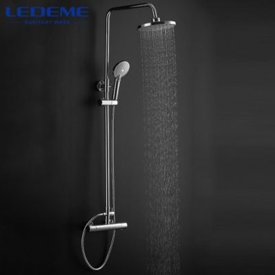 ДУШЕВАЯ СТОЙКА СО СМЕСИТЕЛЕМ LEDEME L2410 ТЕРМОСТАТ С ТРОПИЧЕСКИМ ДУШЕМ