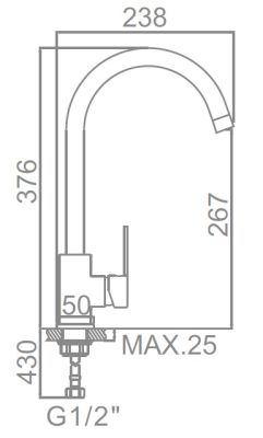 СМЕСИТЕЛЬ ДЛЯ КУХНИ LEDEME L74105B ЧЕРНЫЙ