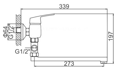 СМЕСИТЕЛЬ ДЛЯ ВАННЫ LEDEME L-30 L2116, ДЛИННЫЙ ИЗЛИВ