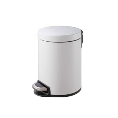 Корзина для мусора с педалью ВINELE Lux WP05LW, 5 литров эмалированная сталь, белая