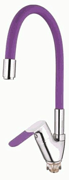 СМЕСИТЕЛЬ ДЛЯ КУХНИ LEDEME L4153-8, ГИБКИЙ ИЗЛИВ БОКОВОЙ, ФИОЛЕТОВЫЙ