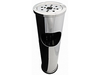 Урна G-teq с пепельницей нержавеющая сталь 8л (140х560мм)