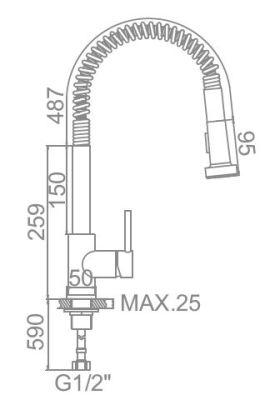СМЕСИТЕЛЬ ДЛЯ КУХНИ LEDEME L76005 ВЫДВИЖНАЯ ЛЕЙКА, НЕРЖАВЕЮЩАЯ СТАЛЬ