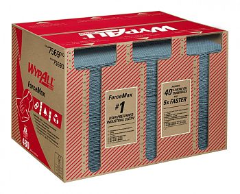 Нетканый протирочный материал в коробке Kimberly-Clark WypAll ForceMax 7569, голубой
