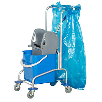 Одноведерная уборочная тележка из алюминия 02.116