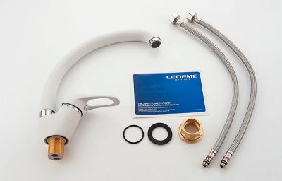 СМЕСИТЕЛЬ ДЛЯ КУХНИ LEDEME L5913H, ГРАНИТНЫЙ БЕЛЫЙ