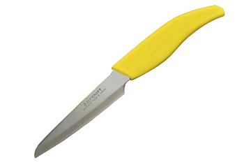 Нож кухонный универсальный SUNCRAFT с пластиковыми ножнами, оранжевая рукоять