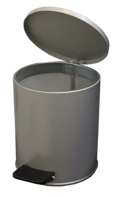 Урна с педалью 7 л Серый металлик 
