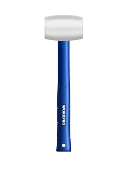 Киянка с пластиковой рукояткой 450г резиновая белая WORKPRO