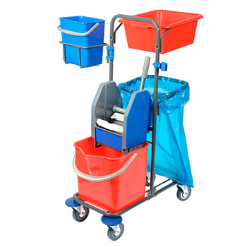 Многофункциональная уборочная тележка 04.180м   Основание металлическое