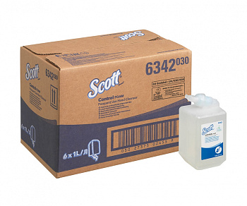 Пенное мыло в кассетах 6342 Scott Control для частого использования от Kimberly-Clark Professional (6 кассет по 1 л)