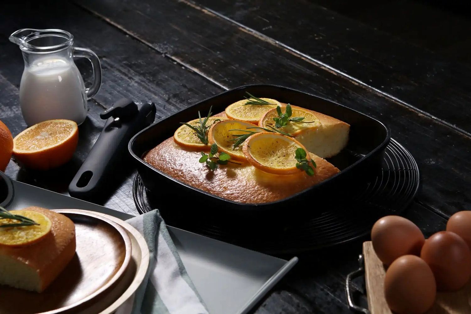 Набор посуды BoOhgle (чёрный) 5 в 1 со съемной ручкой c антипригарным керамическим покрытием